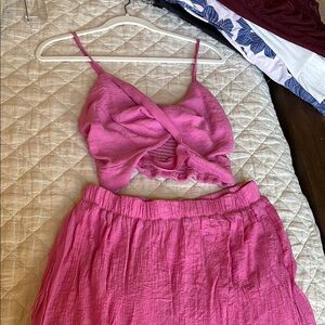 Chic Pink Two-Piece Set